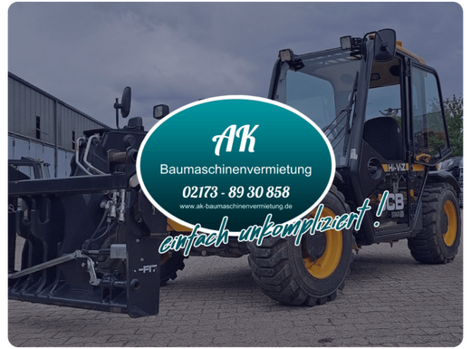 Kundenfoto mit Logo AK Baumaschinenvermietung