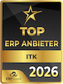 Siegel von ERP Scout als TOP ERP Anbieter für ITK 2026